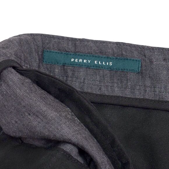 Perry Ellis Linen Drawstring Pants Slate Gray Mens Size 40 Straight Casual NWT - Picture 7 of 13
